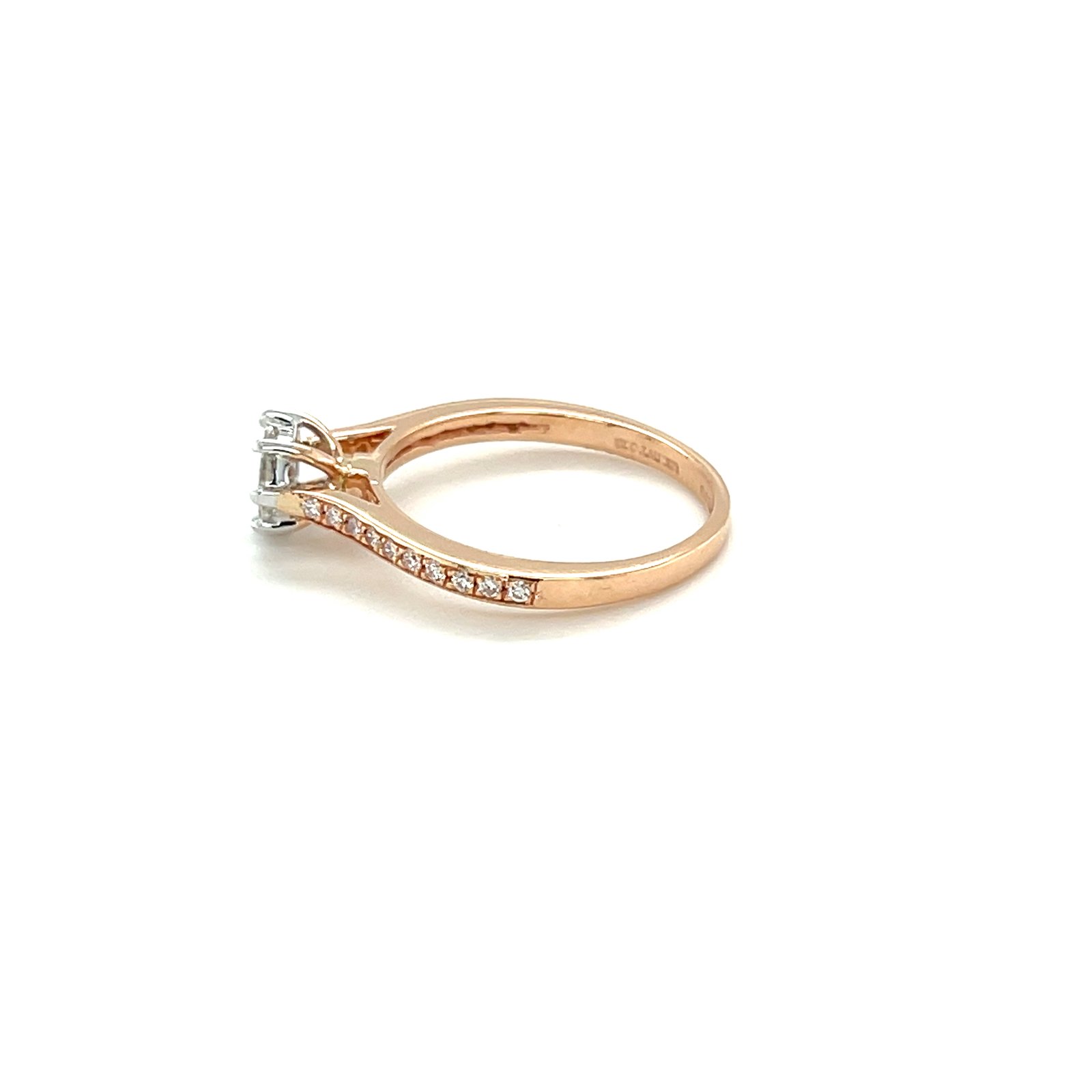 Royale Diamonds – Solstice Illusion-Solitaire Natural Diamond Engagement Ring in 18K Rose Gold (0.41 cts, IGI)