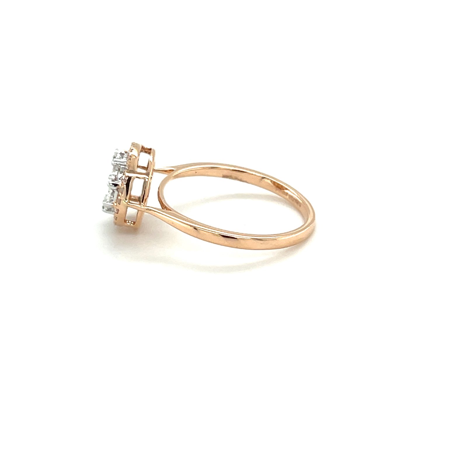 Royale Diamonds – Solstice Halo Illusion-Solitaire Natural Diamond Ring in 18K Rose Gold (0.54 cts, IGI)