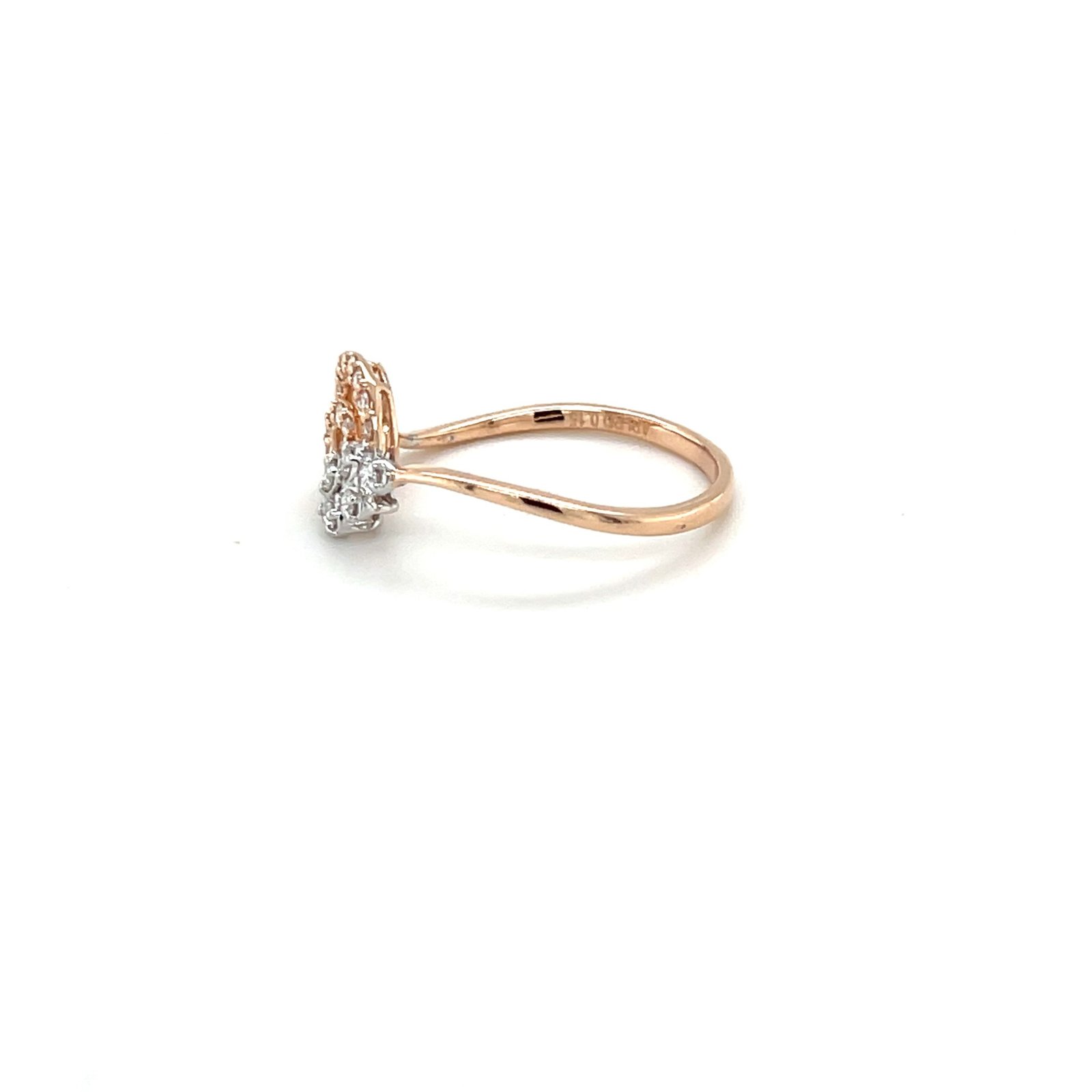 Dazzling Double-Circle Diamond Ring in 18k Rose Gold