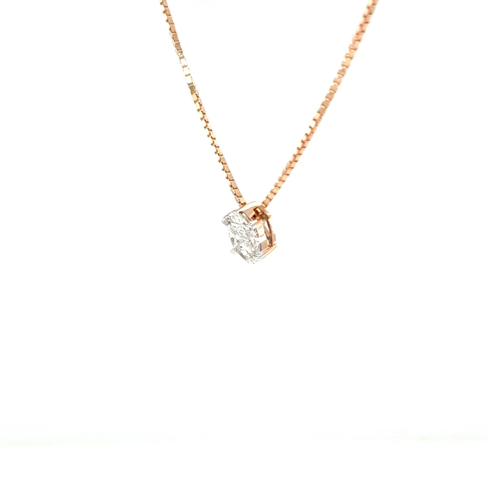 Minimalist Diamond Pendant with Rose Gold Chain