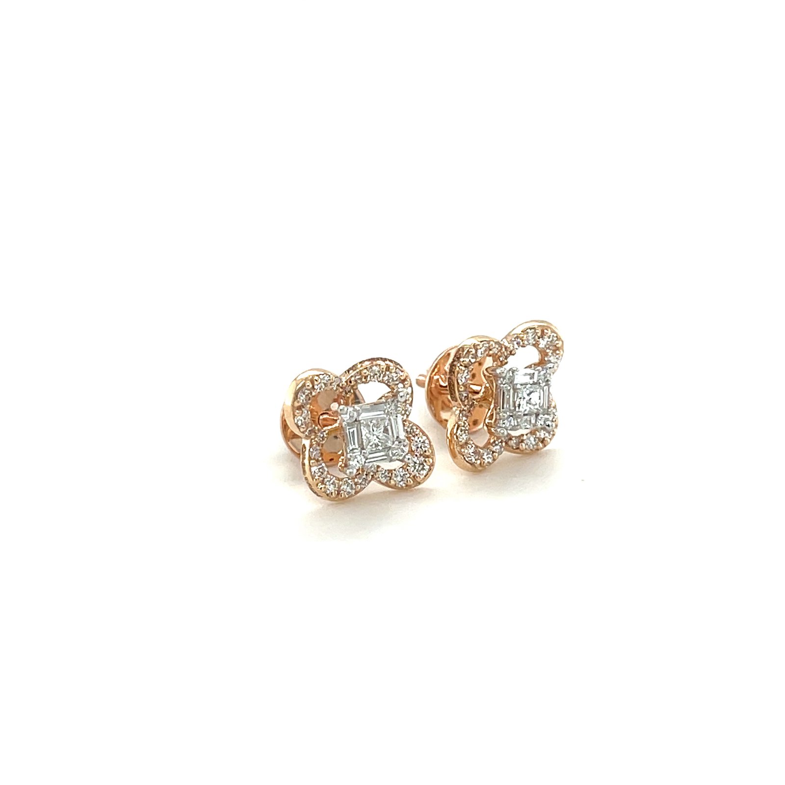 Regalia Clover – Princess Cluster Diamond Studs