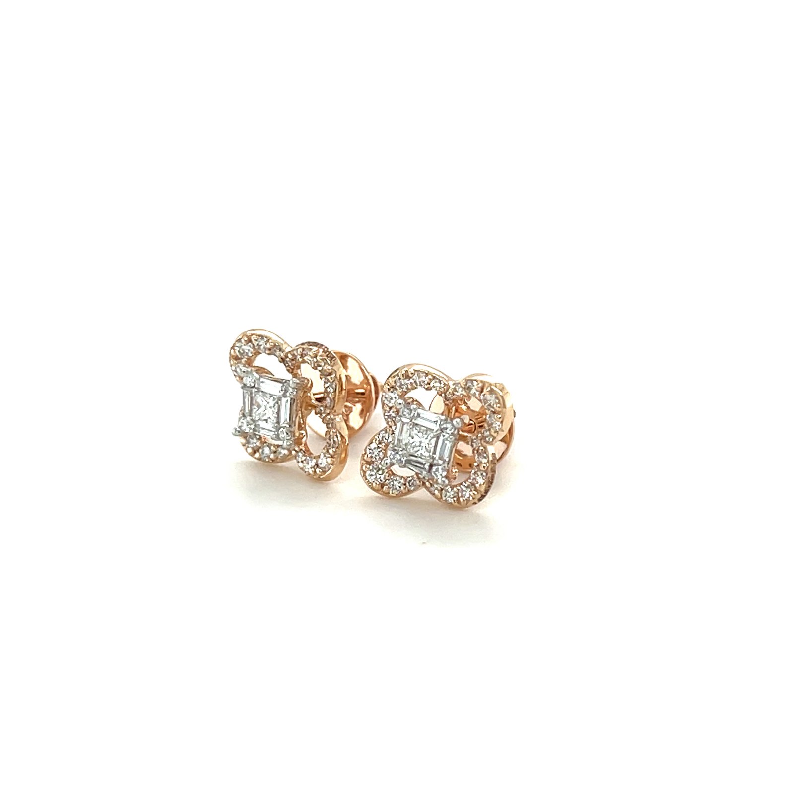 Regalia Clover – Princess Cluster Diamond Studs