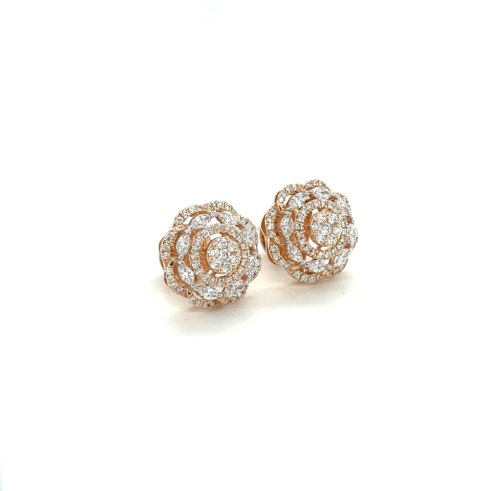 Valerique Rosette – Rose Gold Diamond Studs