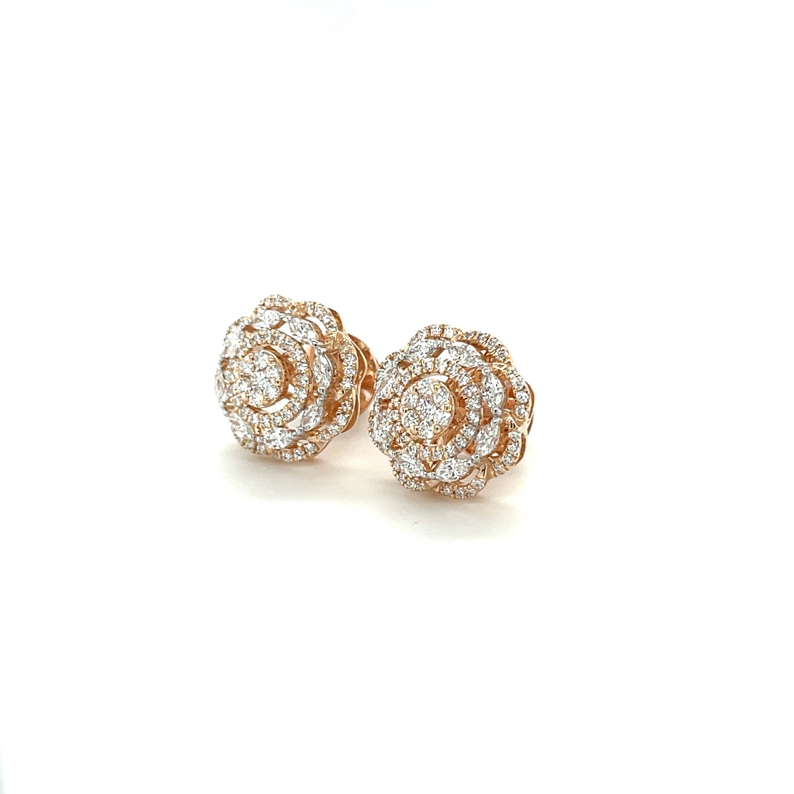 Valerique Rosette – Rose Gold Diamond Studs