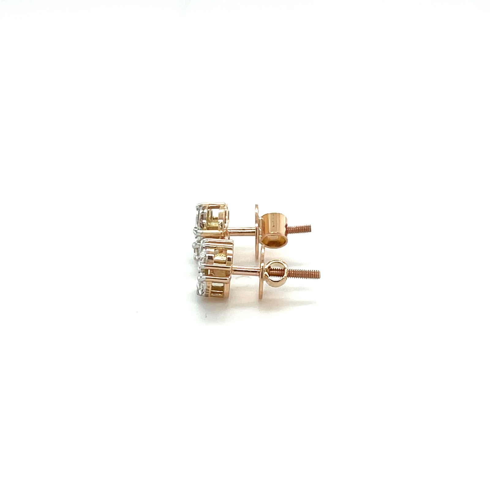 Serenelle Petal Diamond Stud Earrings in 18K Rose Gold