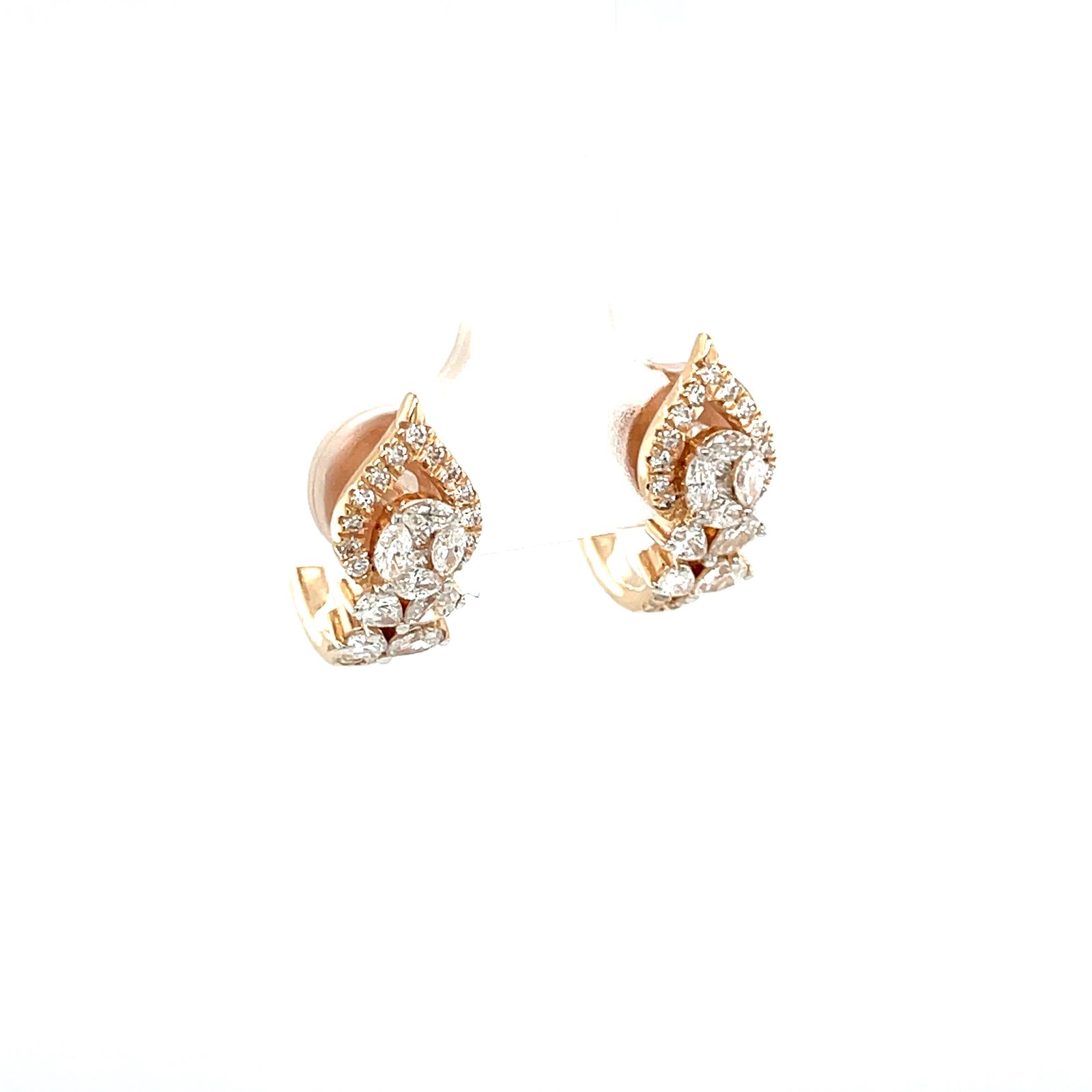 Aaranya Grace Diamond Huggies – 18K Rose Gold ER00594