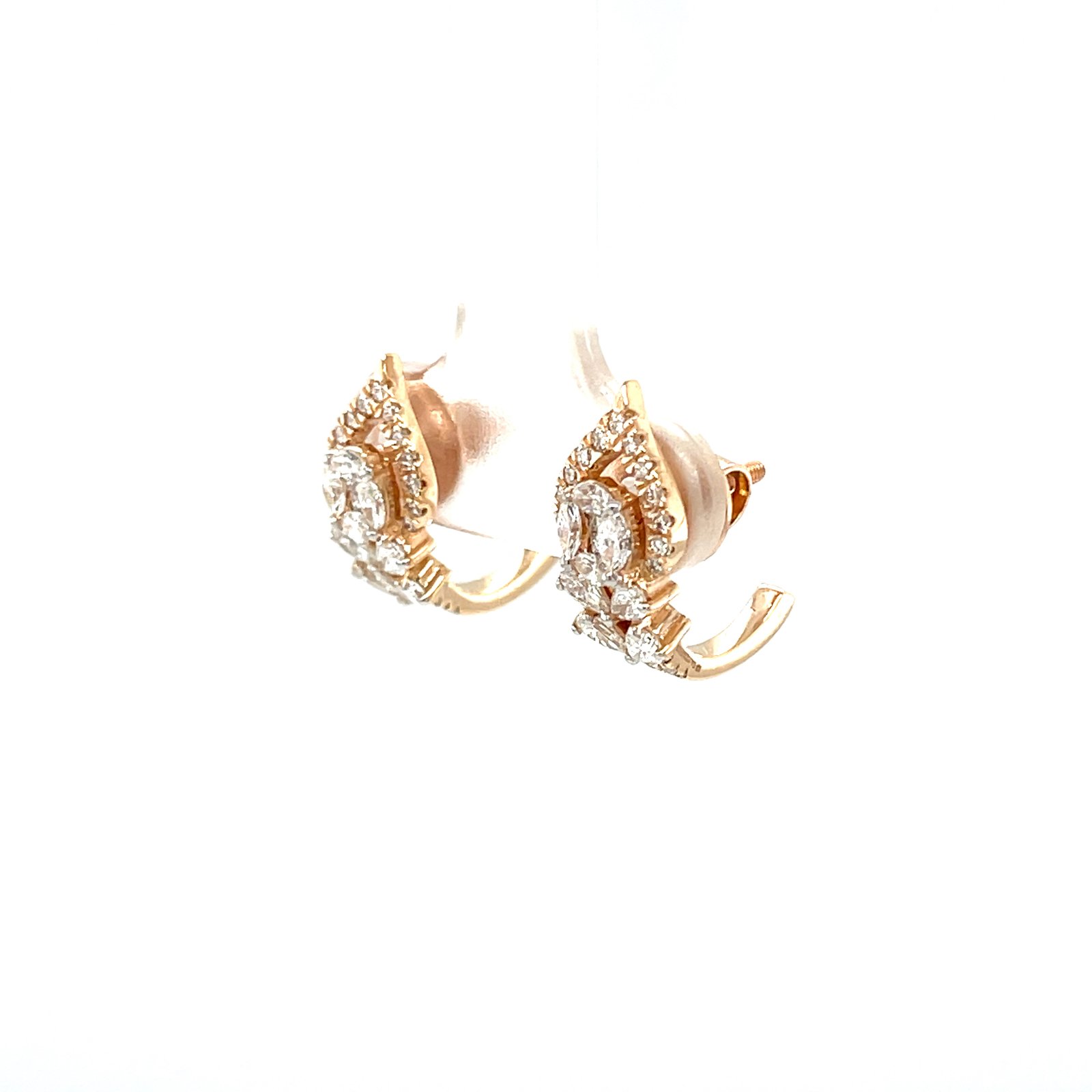 Aaranya Grace Diamond Huggies – 18K Rose Gold ER00594