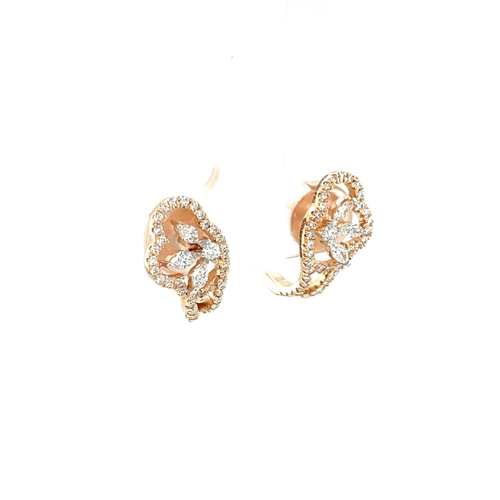 Coeur Éclat – Rose Gold Diamond Huggies ER00599