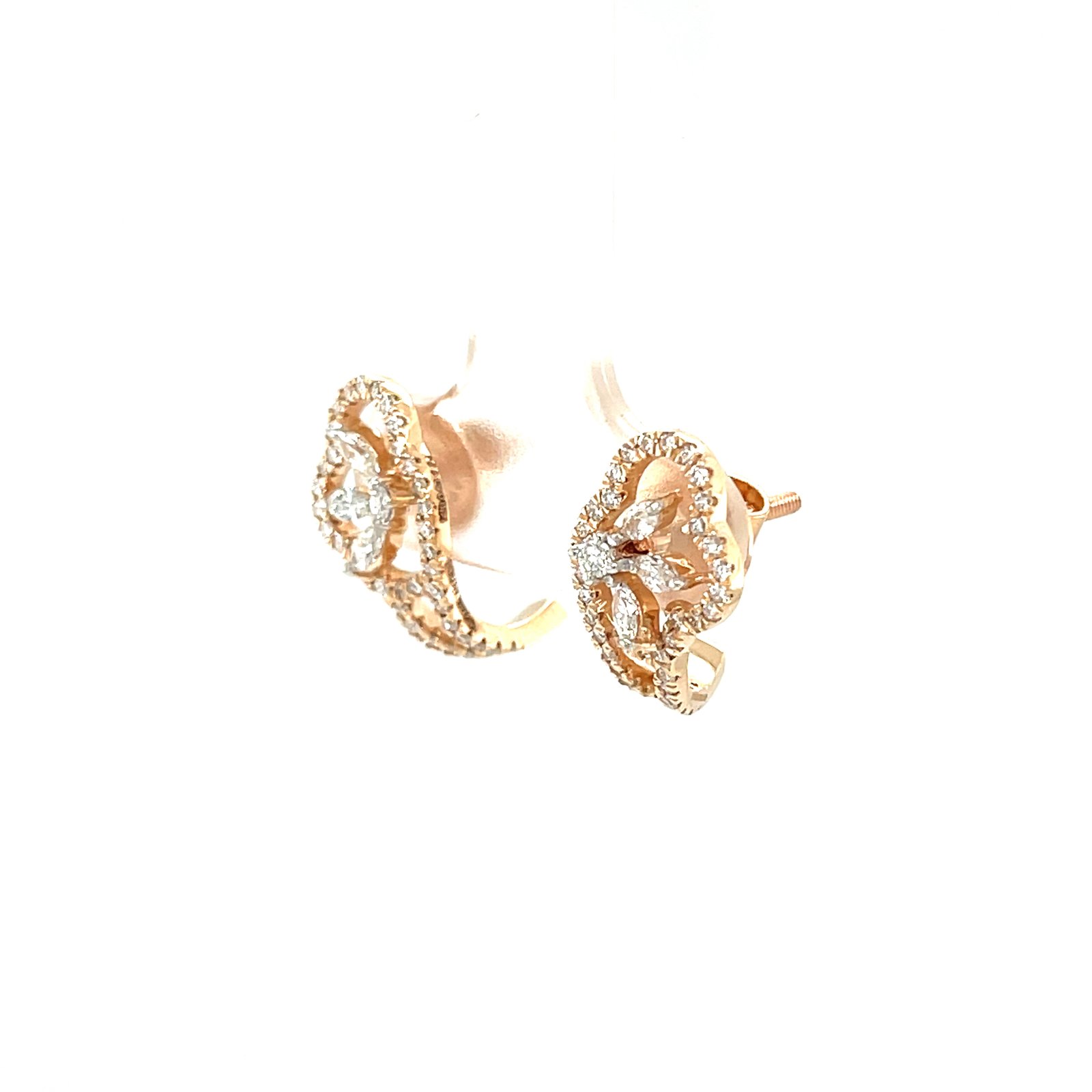 Coeur Éclat – Rose Gold Diamond Huggies ER00599