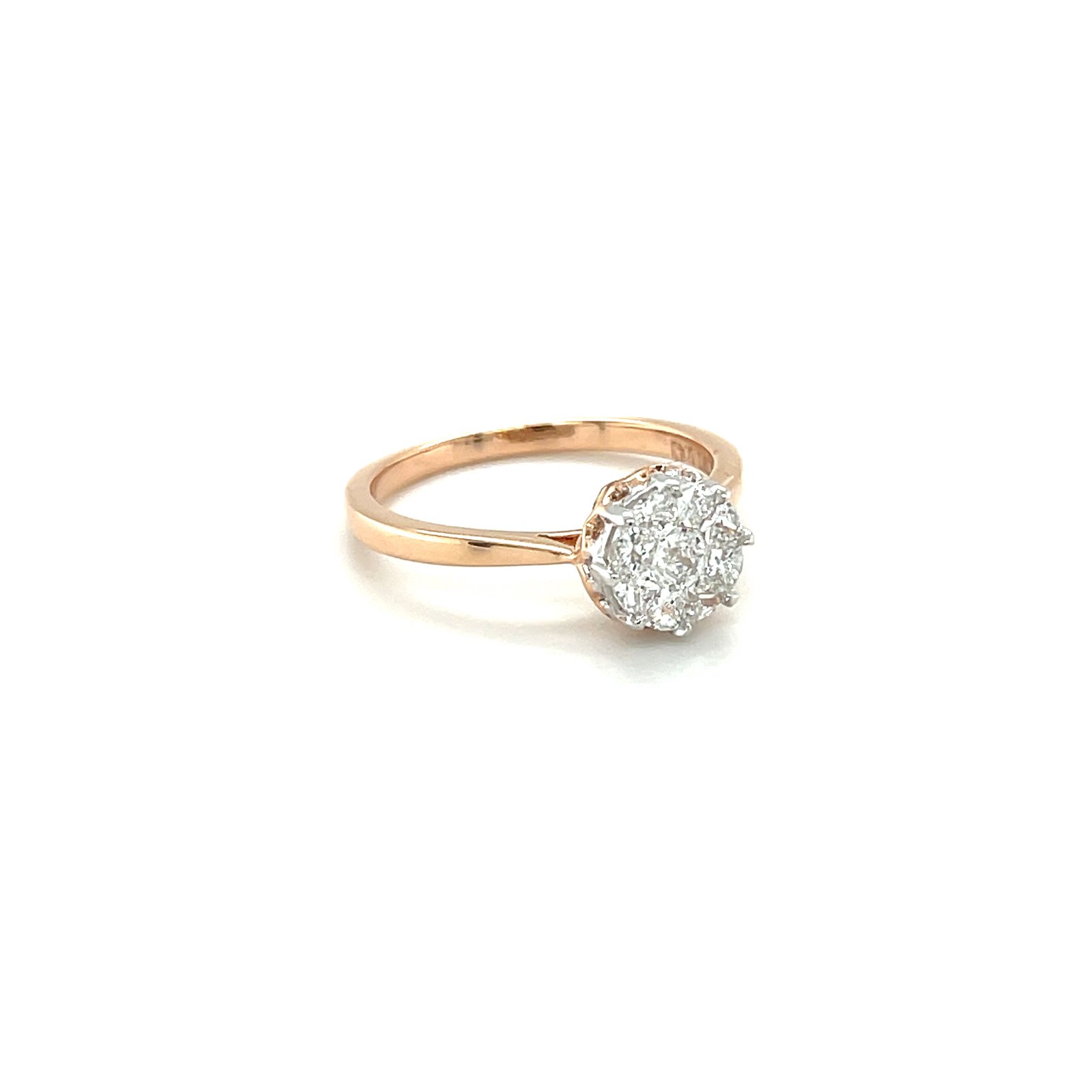 Royale Diamonds – Luna Illusion-Solitaire Natural Diamond Ring in 18K Rose Gold (0.38 cts, IGI)