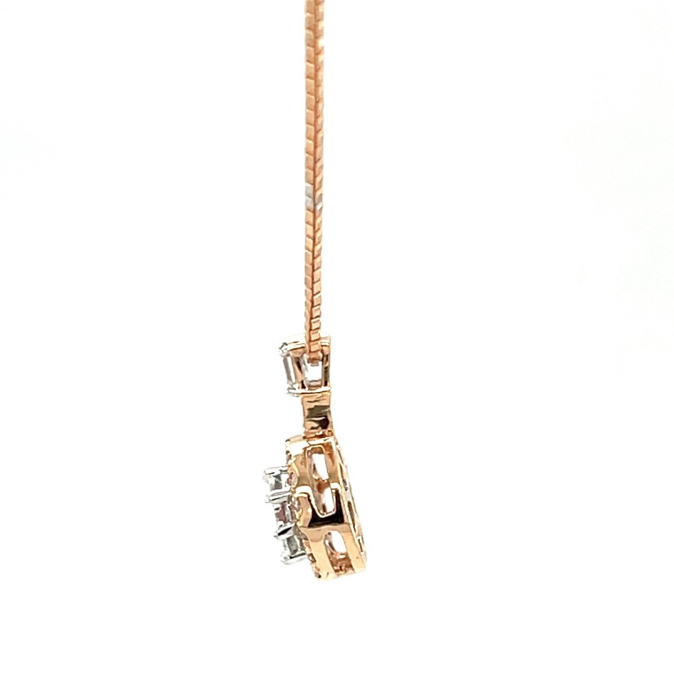 Pressure Setting Solitaire Look Eva Cut Diamond Pendant