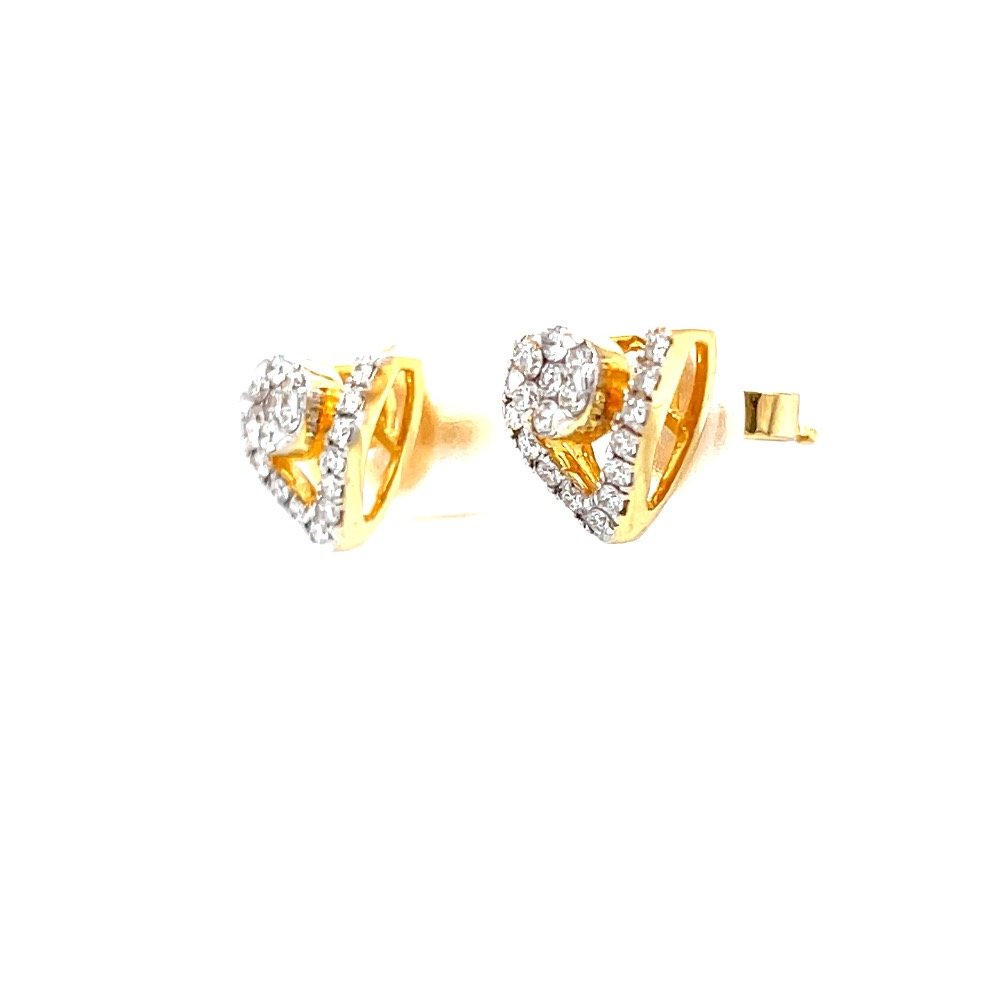 Pressure set with v shape line stud in premium quality diamonds
