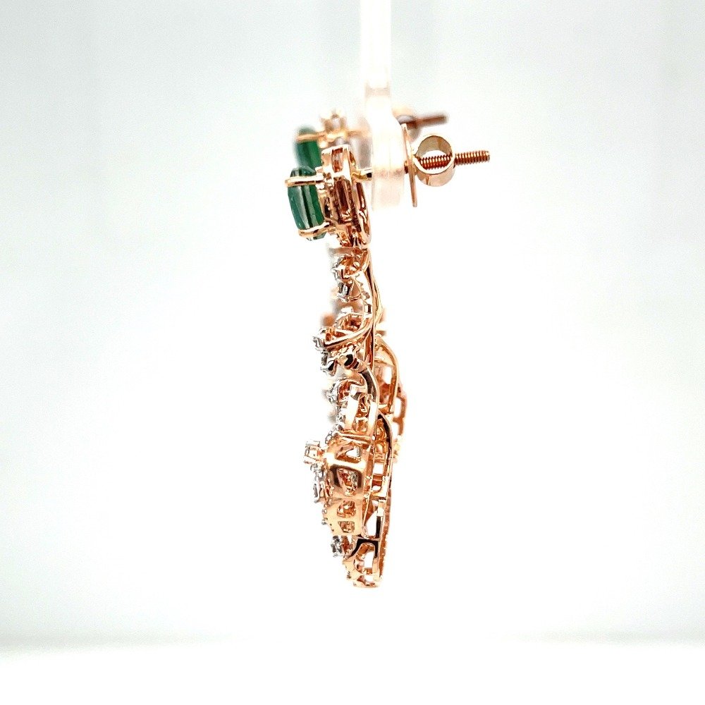 Royale Collection Diamond Chandelier Earrings in 14k Rose Gold