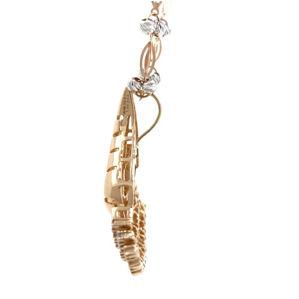 Triangular Green Stone Diamond Pendant in 18k rose gold 9SHP12