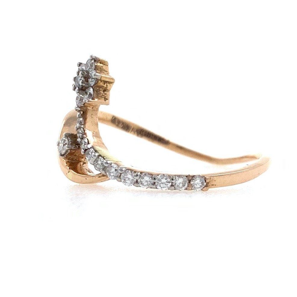 18kt / 750 rose gold Floral classic Diamond Ladies Ring 9LR174