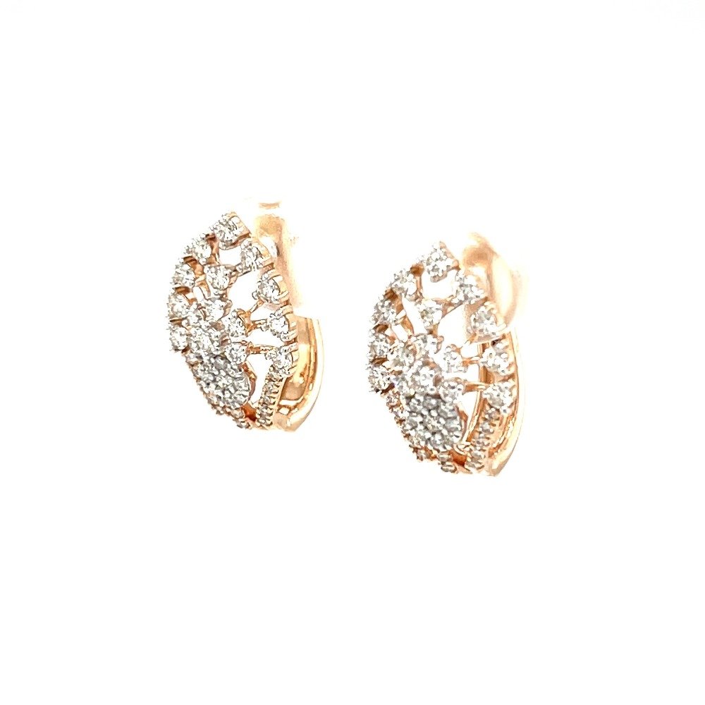 Royale Collection Diamond Hoop Earring in 18k Rose Gold