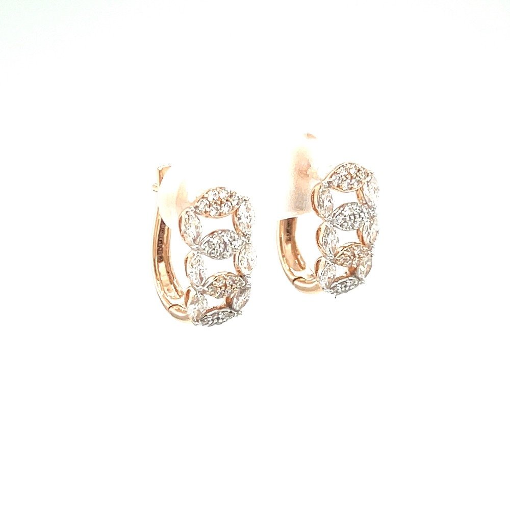 Royale Collection Diamond Studded Bali Earring in 18k Rose Gold