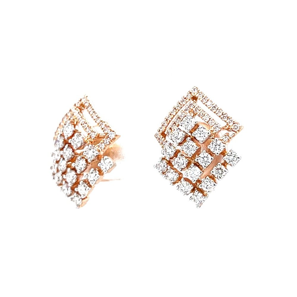 Kite shaped stud in prong setting & micro pave setting