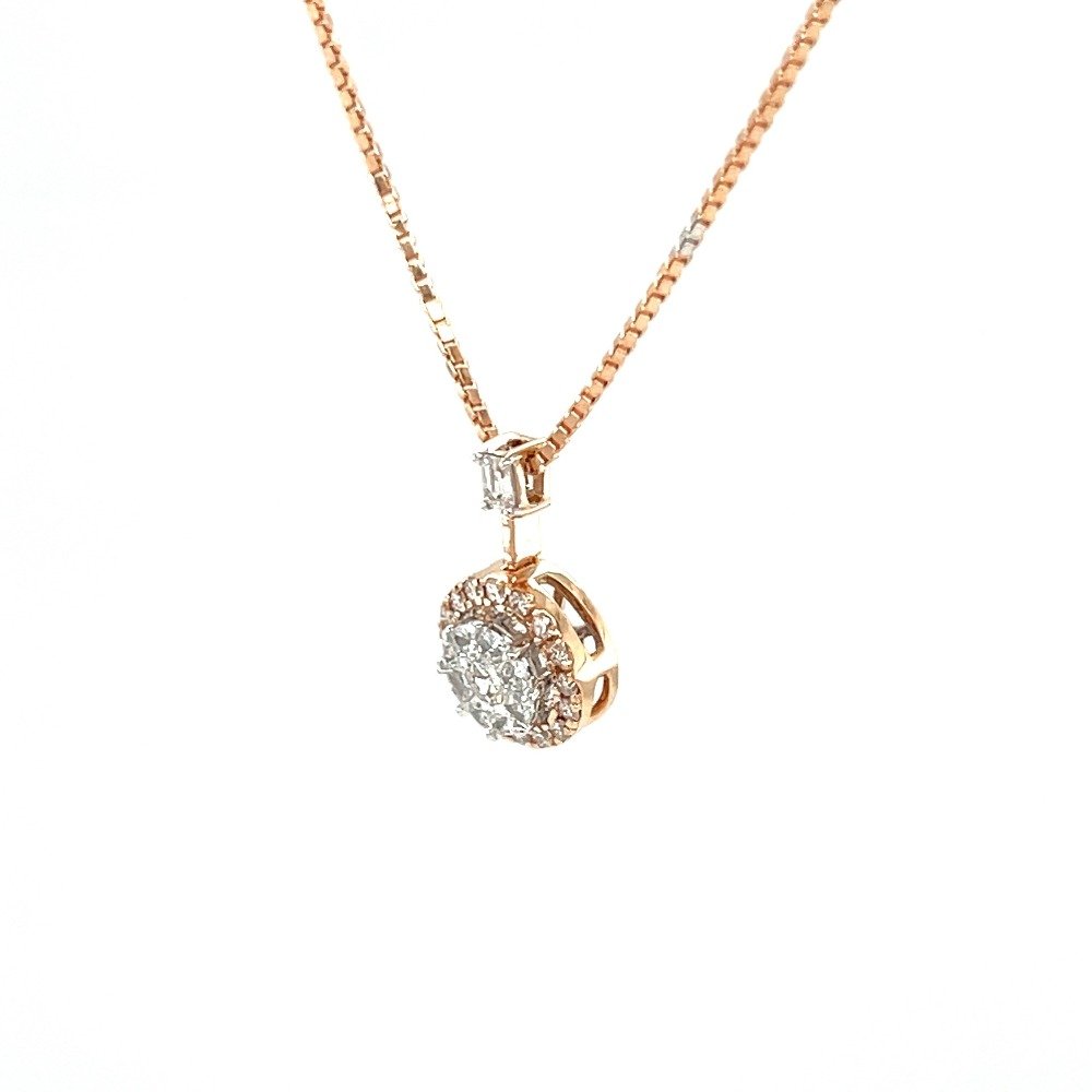 Pressure Setting Solitaire Look Eva Cut Diamond Pendant