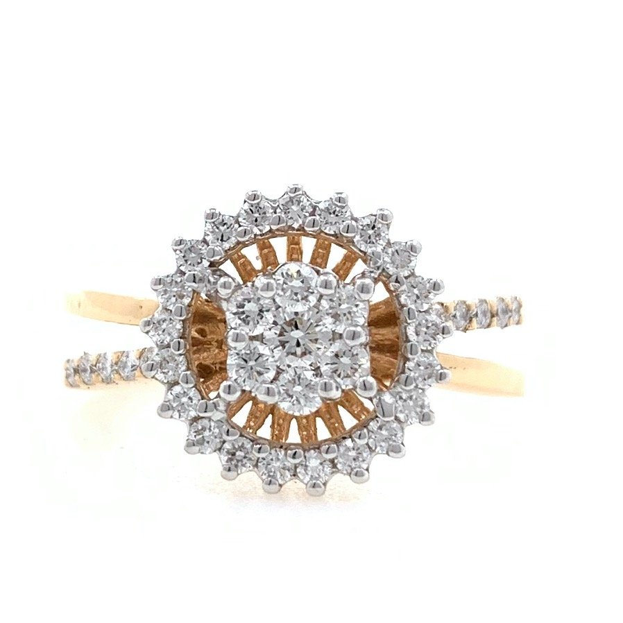 18kt / 750 rose gold flower diamond...