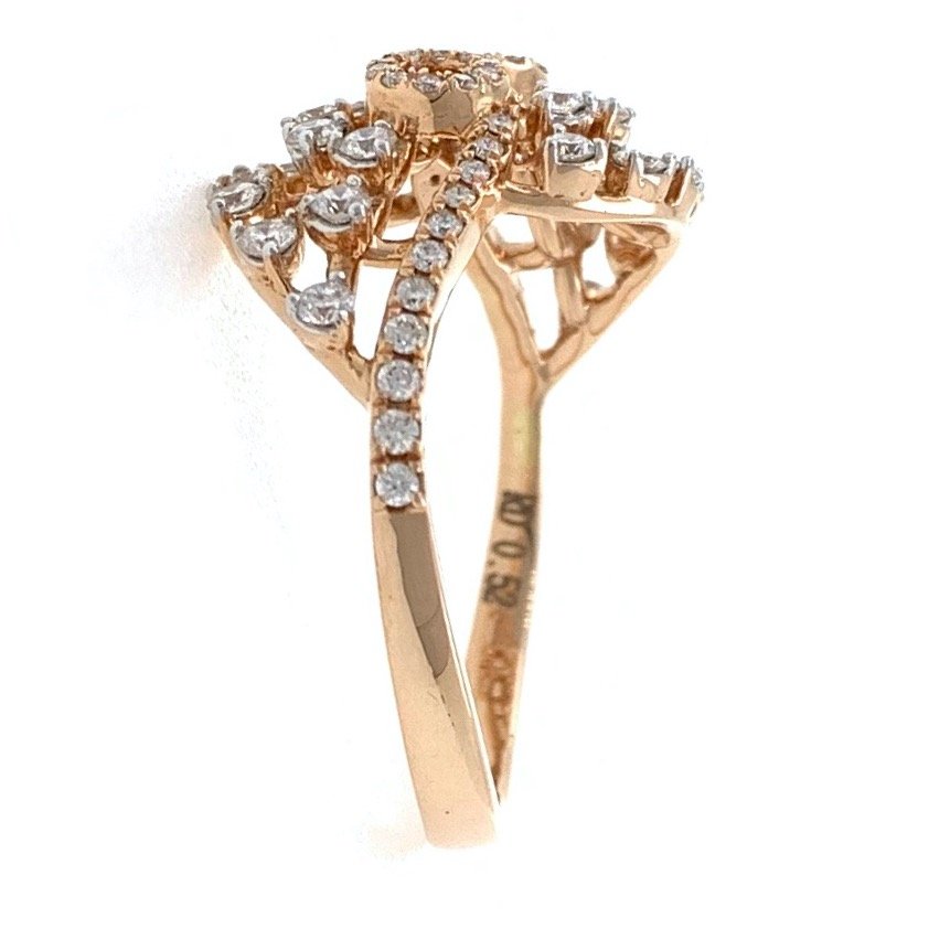 18kt / 750 rose gold fancy work wear diamond ladies ring 9lr14