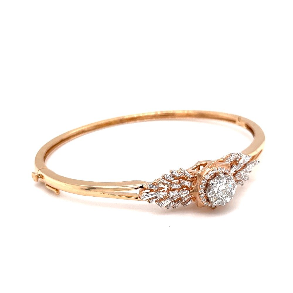 Kereina diamond bracelet in pressure set pie cut for solitaire look