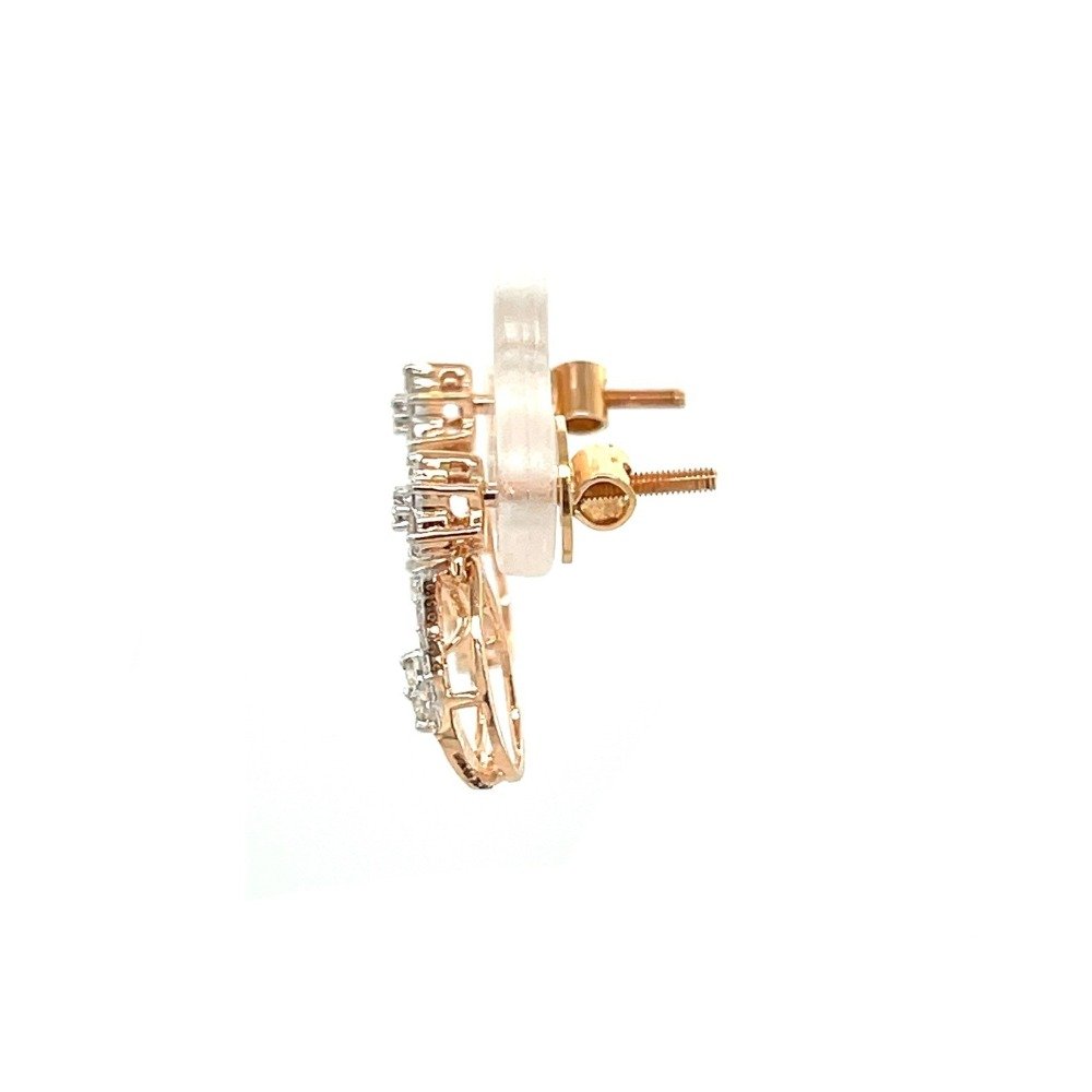 Pissara Floral Diamond Earring Hanging Studs 0.20 Cts