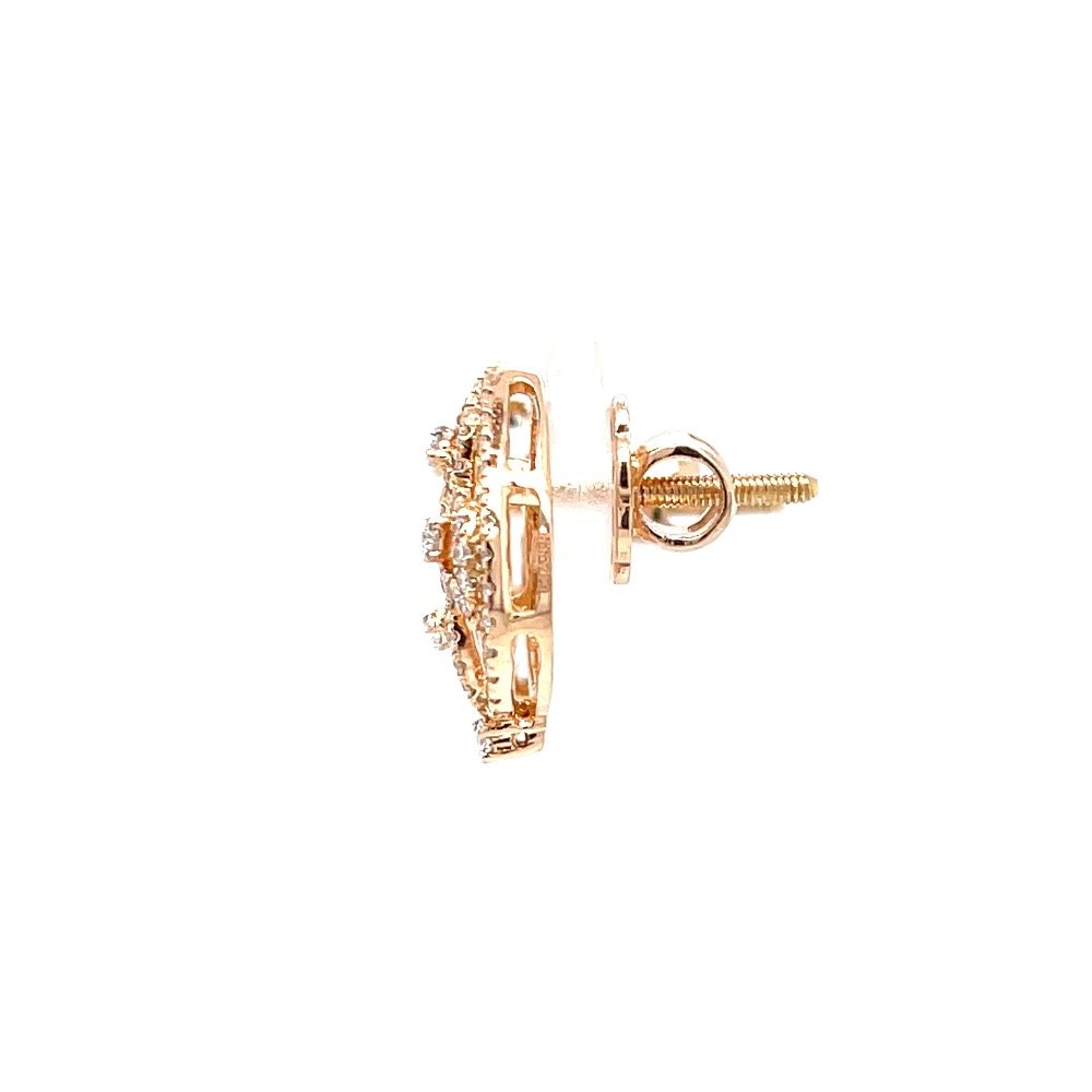 Petal shaped diamond studs in hallmark rose gold 0top230