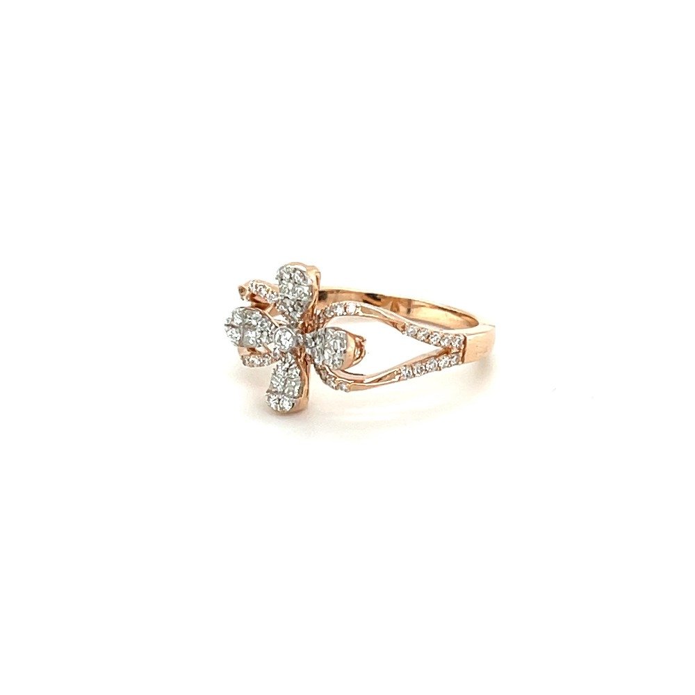 Four Petal Diamond Ring for Women in 0.41 cts