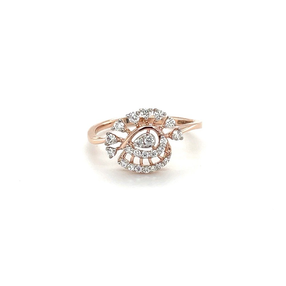 14K Rose Gold Diamond Larme Twist R...