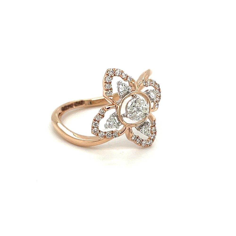 Royale Collection 18k Rose Gold Cluster Ring for Women