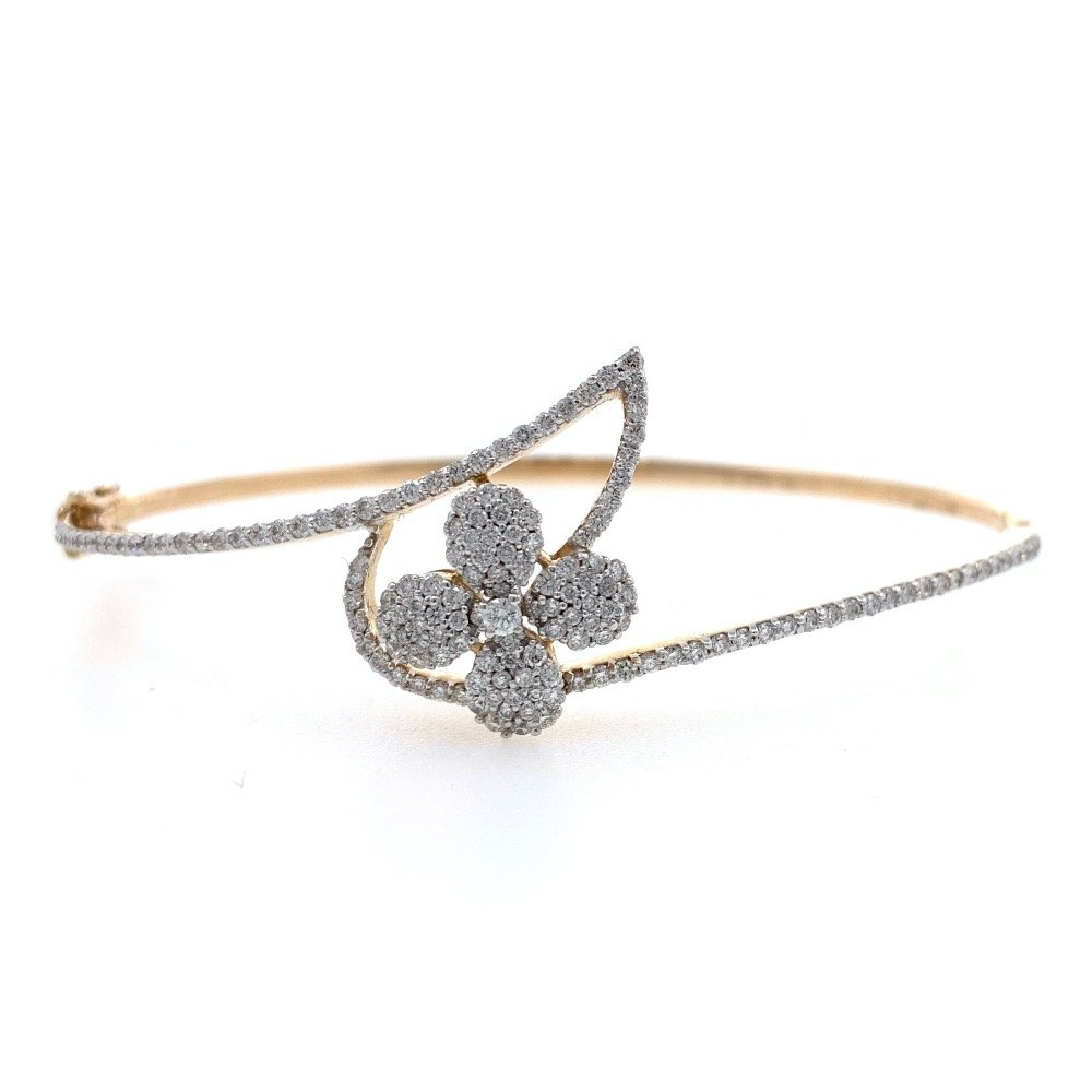 18kt / 750 yellow gold floral diamond bracelet 8brc35