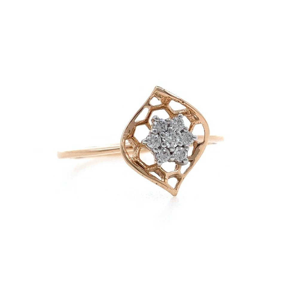 Flower with Gold Petal in 18k Rose Gold - 1.740 Grams - VVS EF - 0.13 carats - 0LR55