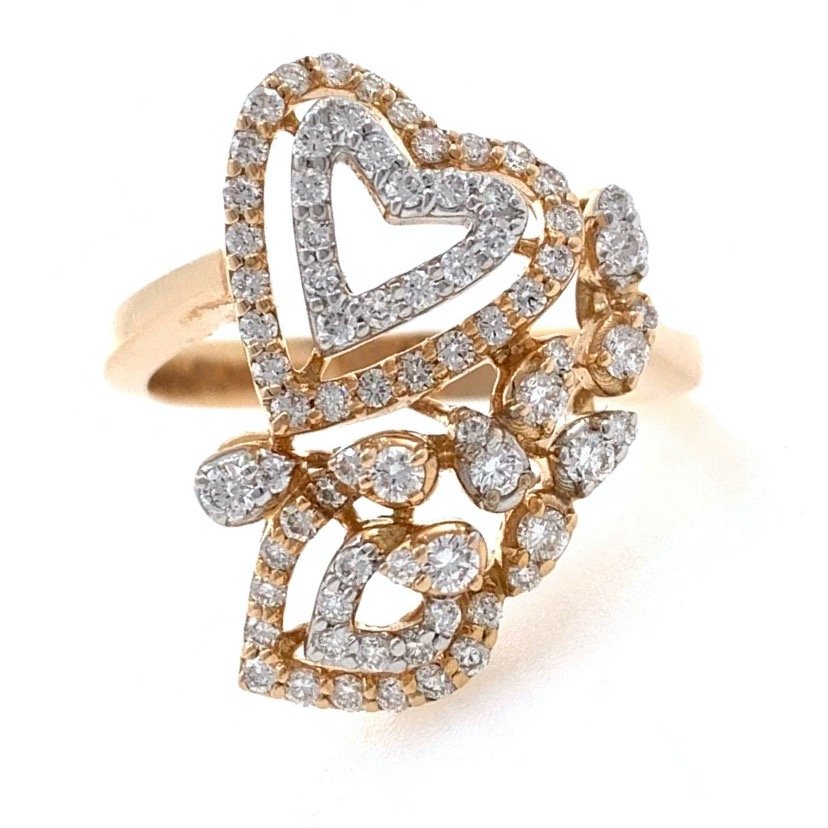 18kt / 750 rose gold heart & floral...