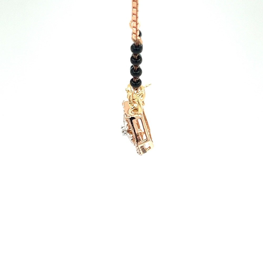 Marquise flower diamond mangalsutra tanmaniya pendant