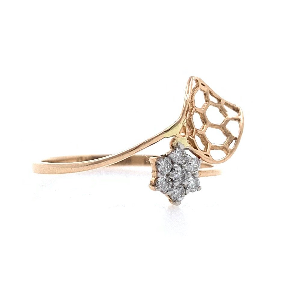 18kt / 750 rose gold delicate diamond ladies ring 9lr165