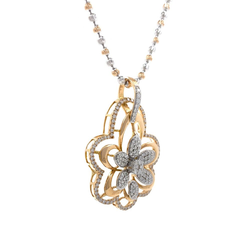 Designer Floral Diamond Pendant in Rose Gold 8SHP85