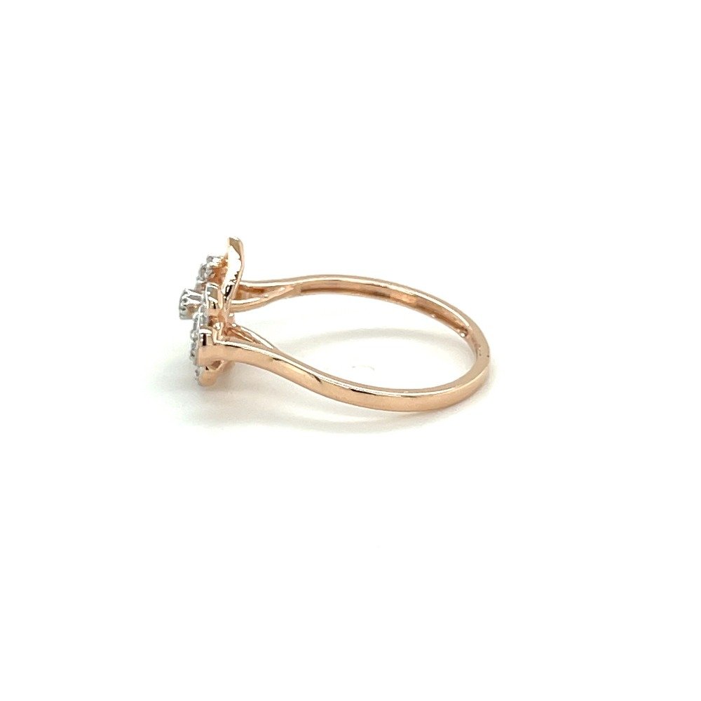 Teardrop Diamond Cluster Ring in 14k Rose Gold for Work Wear