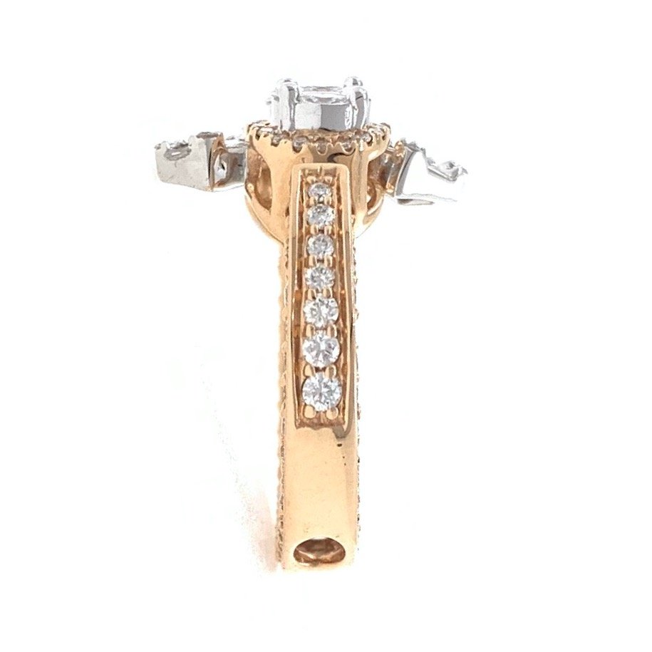 18kt / 750 rose gold designer pendant cum diamond ladies ring 9lr141