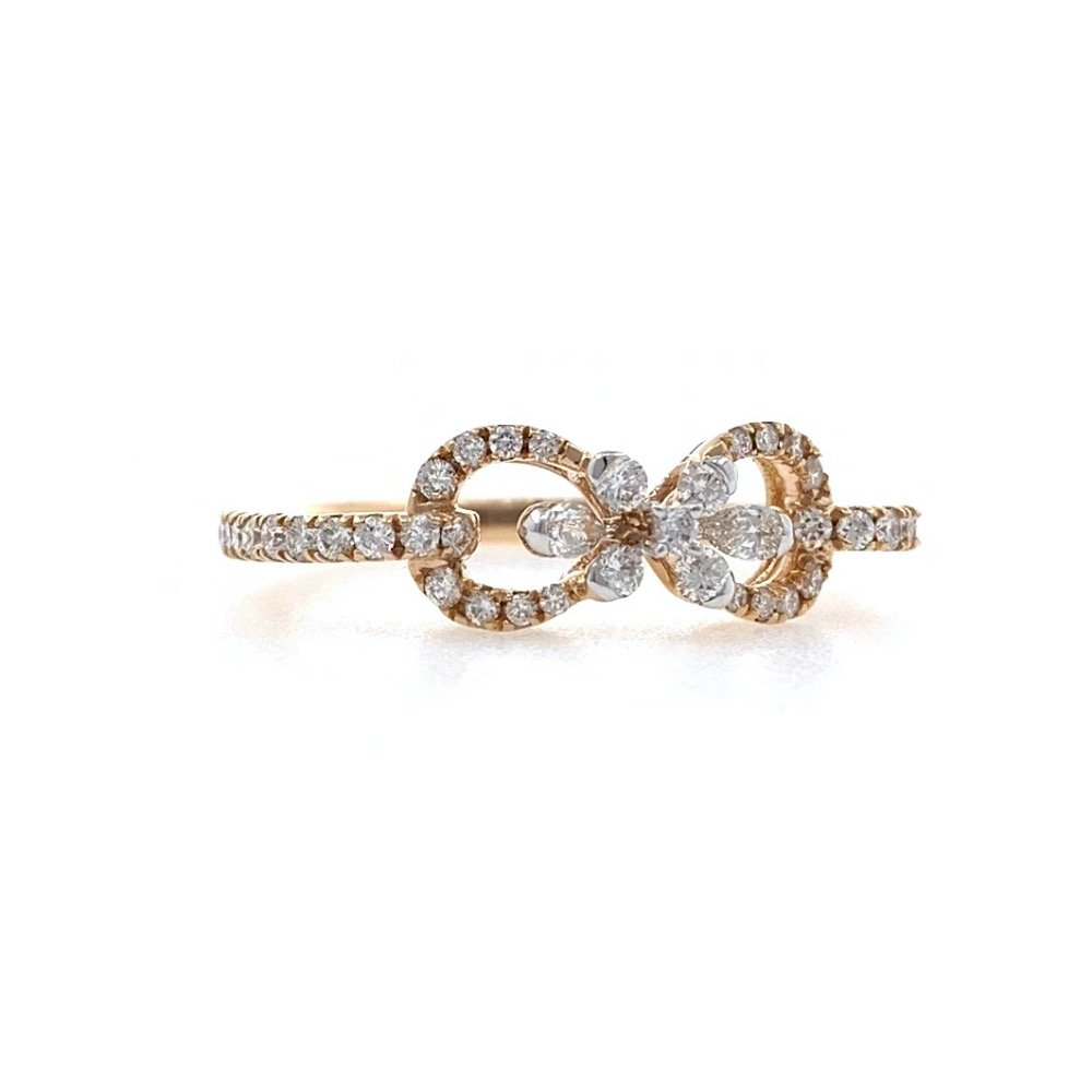 Infinity Knot Diamond Ring in 18k Rose Gold - 2.330 Grams - 0.40 carats - 0LR70