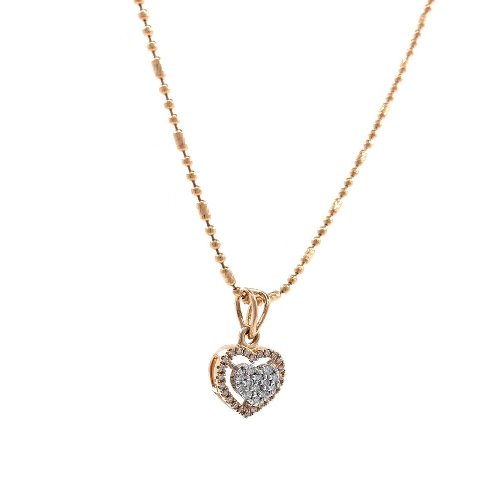 Heart pendant in diamond in 18k rose gold 9SHP56