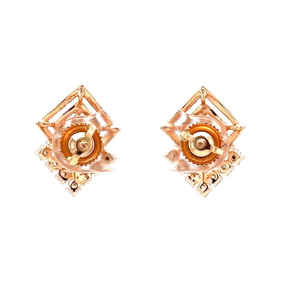 Kite shaped stud in prong setting & micro pave setting