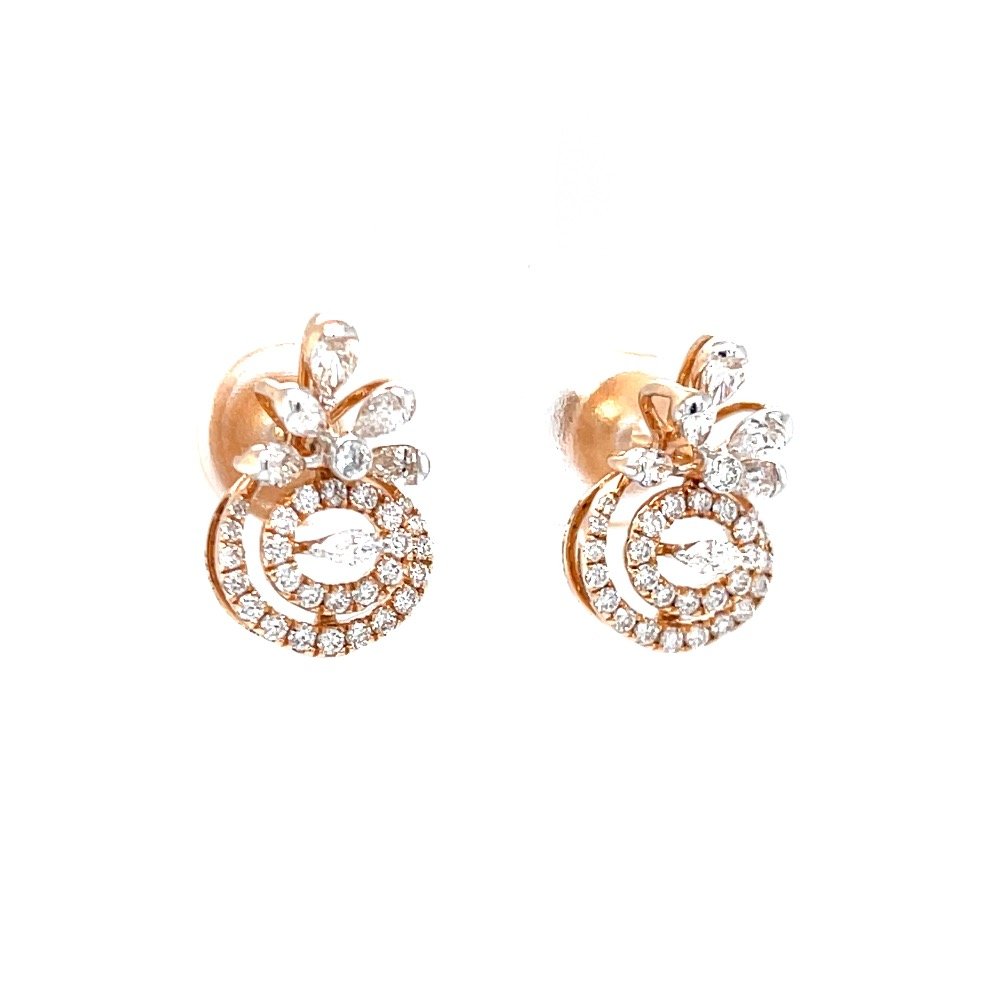 Preciosa stud in marquise pear and round diamond