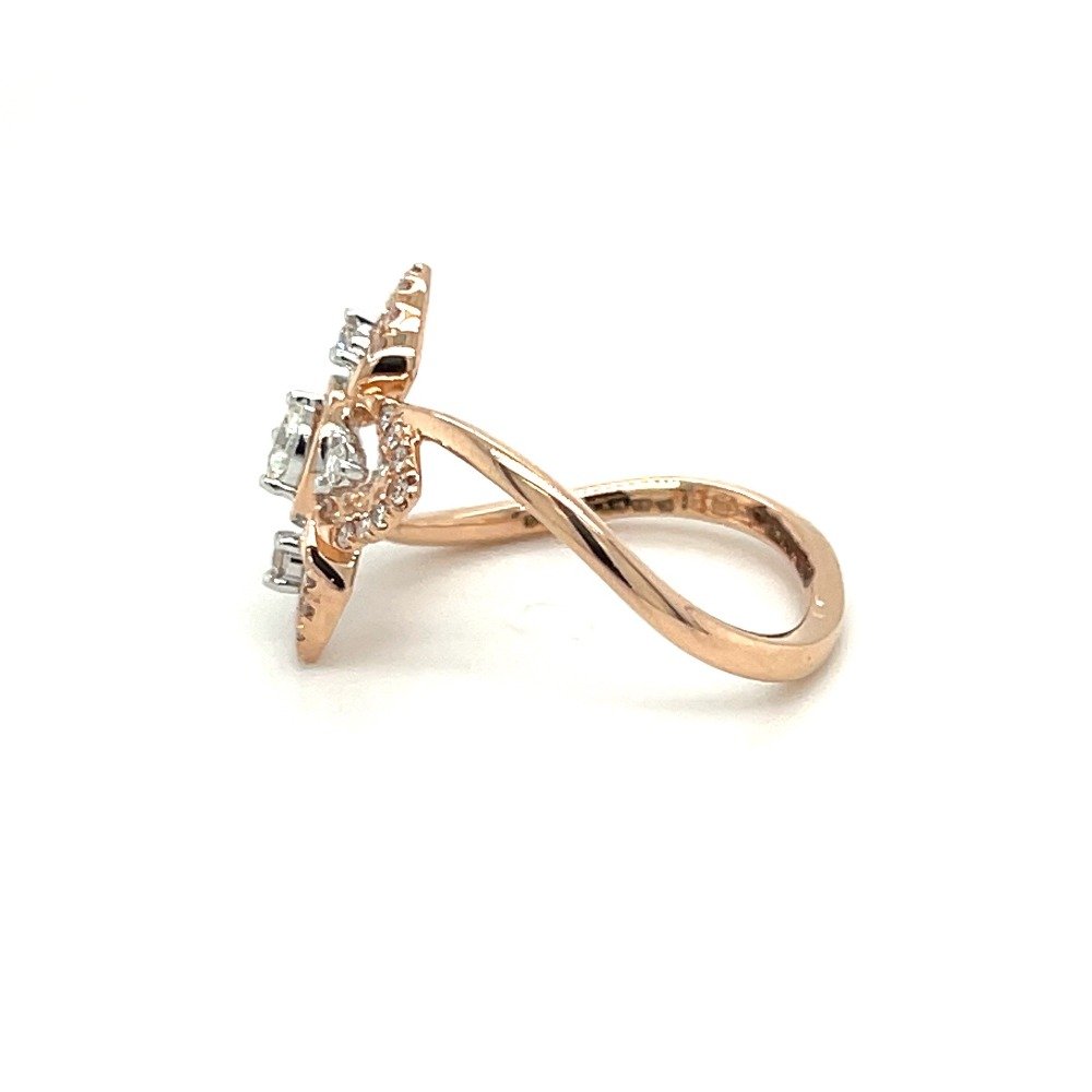 Royale Collection 18k Rose Gold Cluster Ring for Women