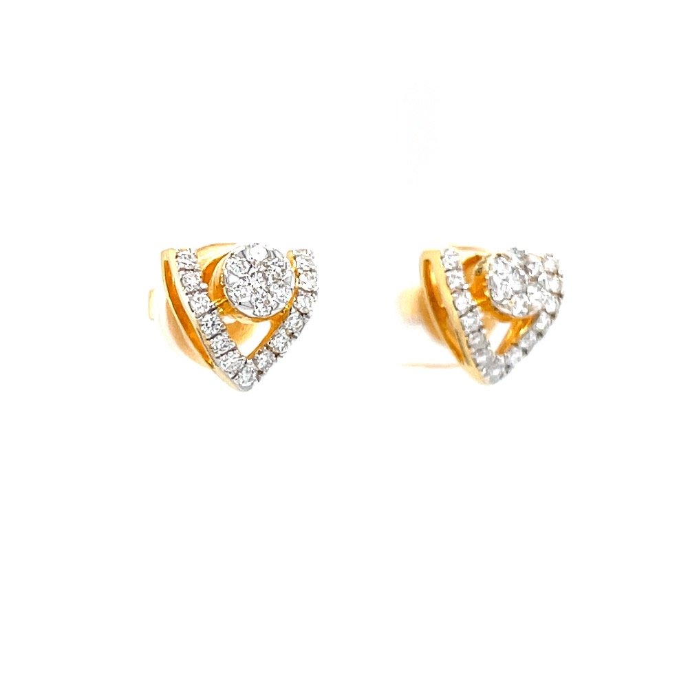 Pressure set with v shape line stud in premium quality diamonds
