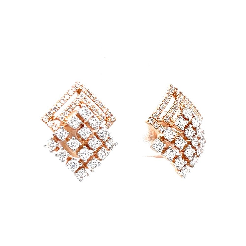 Kite shaped stud in prong setting & micro pave setting