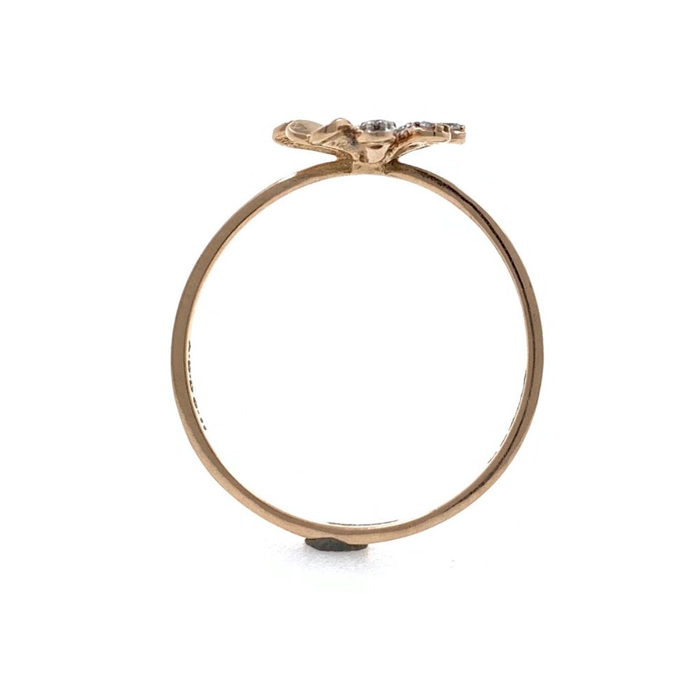 18kt / 750 Rose gold flower diamond ladies ring 9LR179
