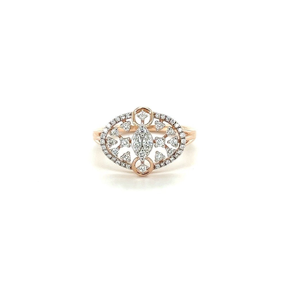 14k Rose Gold Diamond Verkrustet Ri...