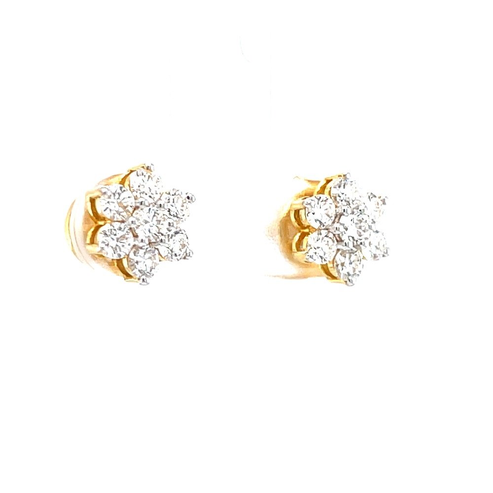 Seven diamond star stud in 18k hallmark yellow gold