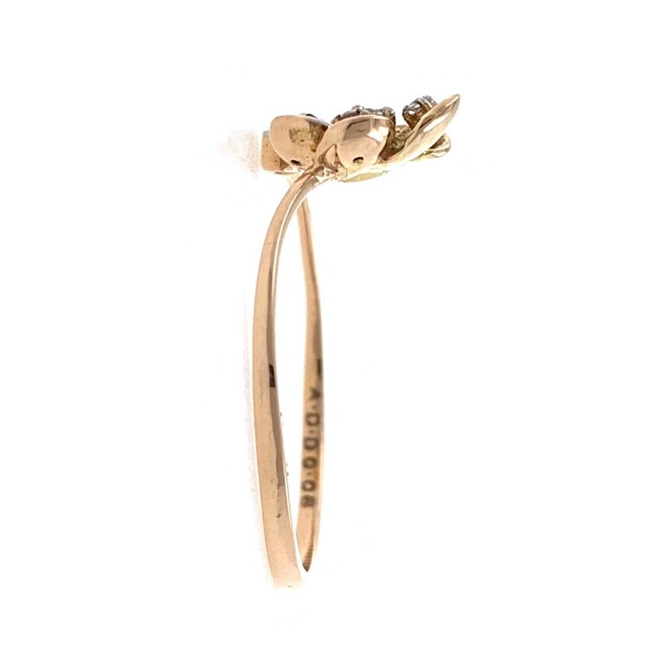 18kt / 750 Rose gold floral diamond ladies ring 9LR191